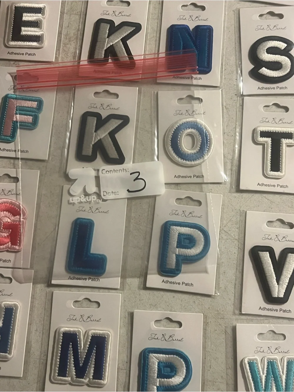 Alphabet Iron-On Letter Patches - Assorted Colors #3